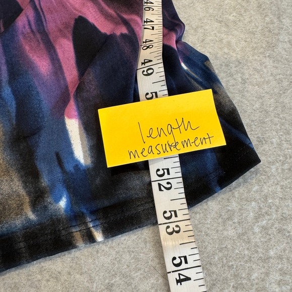 Vintage Clues Collections Dress Women 12 Multi Color Abstract Print Ruched Waist - Picture 13 of 15